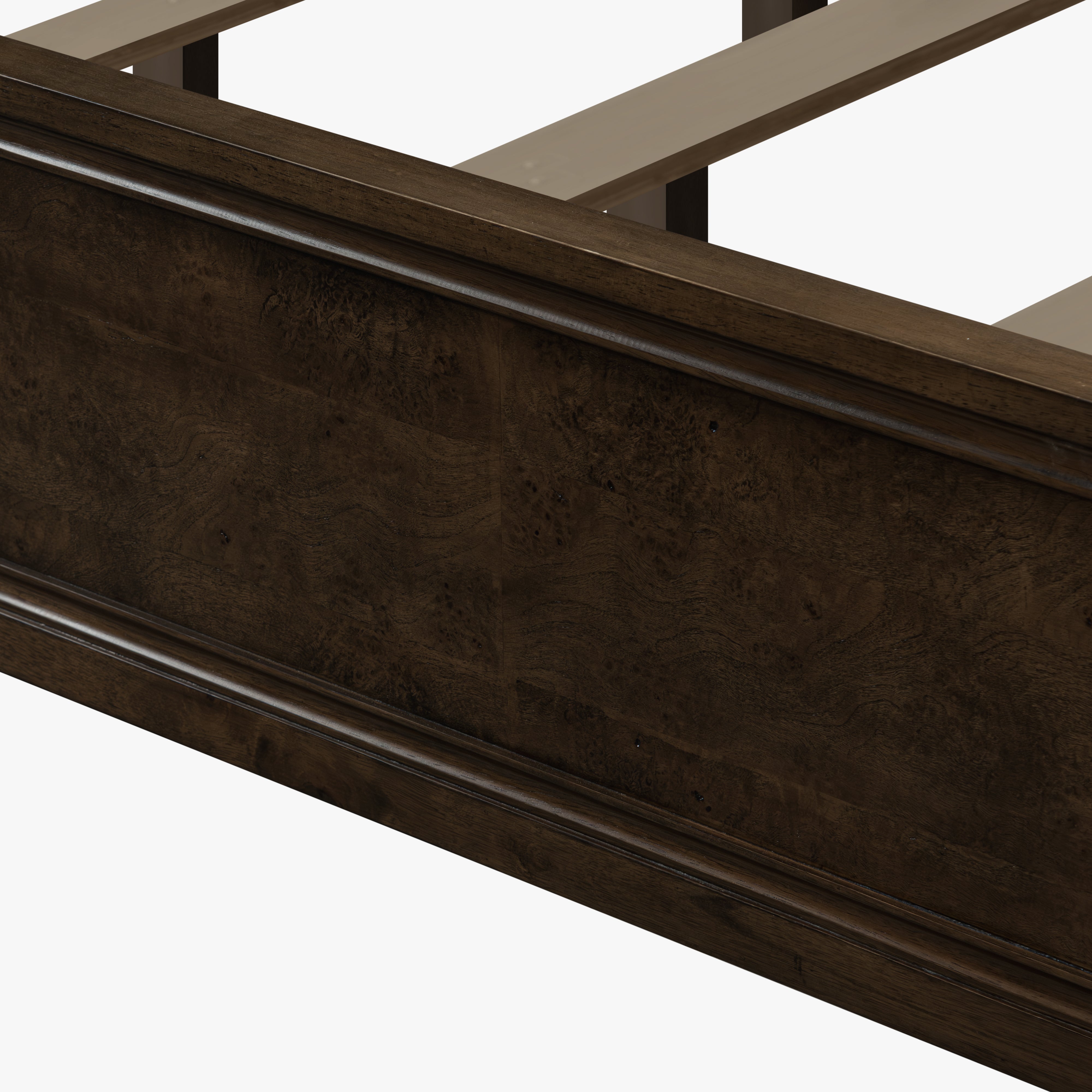 Burl King Bed - Dark