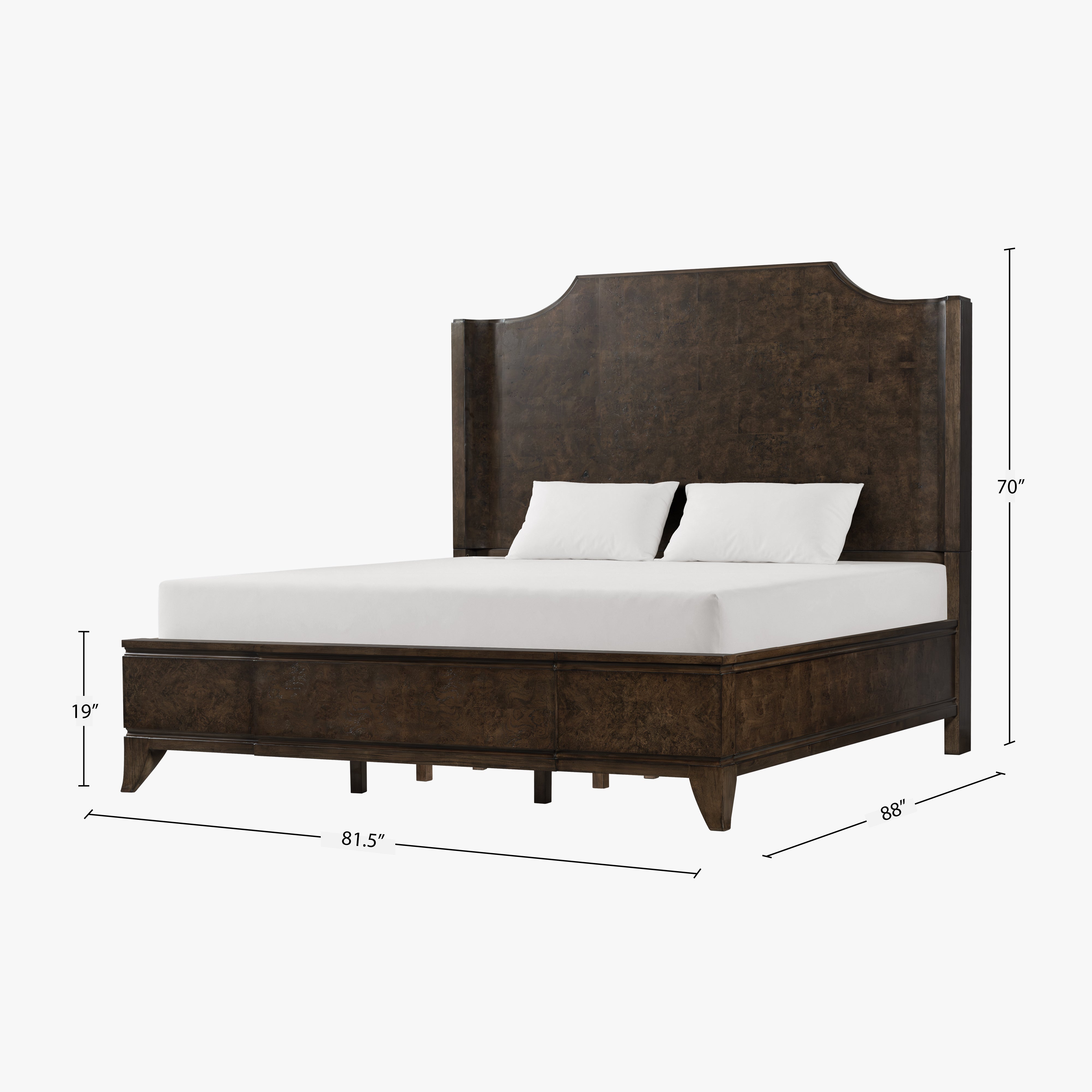 Burl King Bed - Dark
