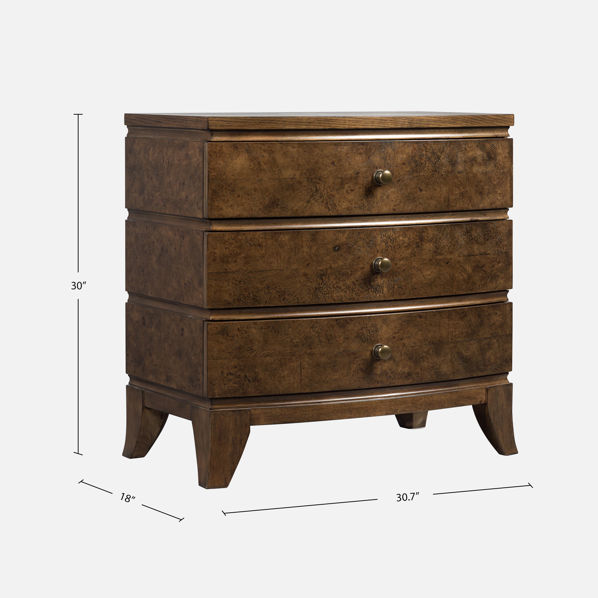 Burl Oak Nightstand - Light