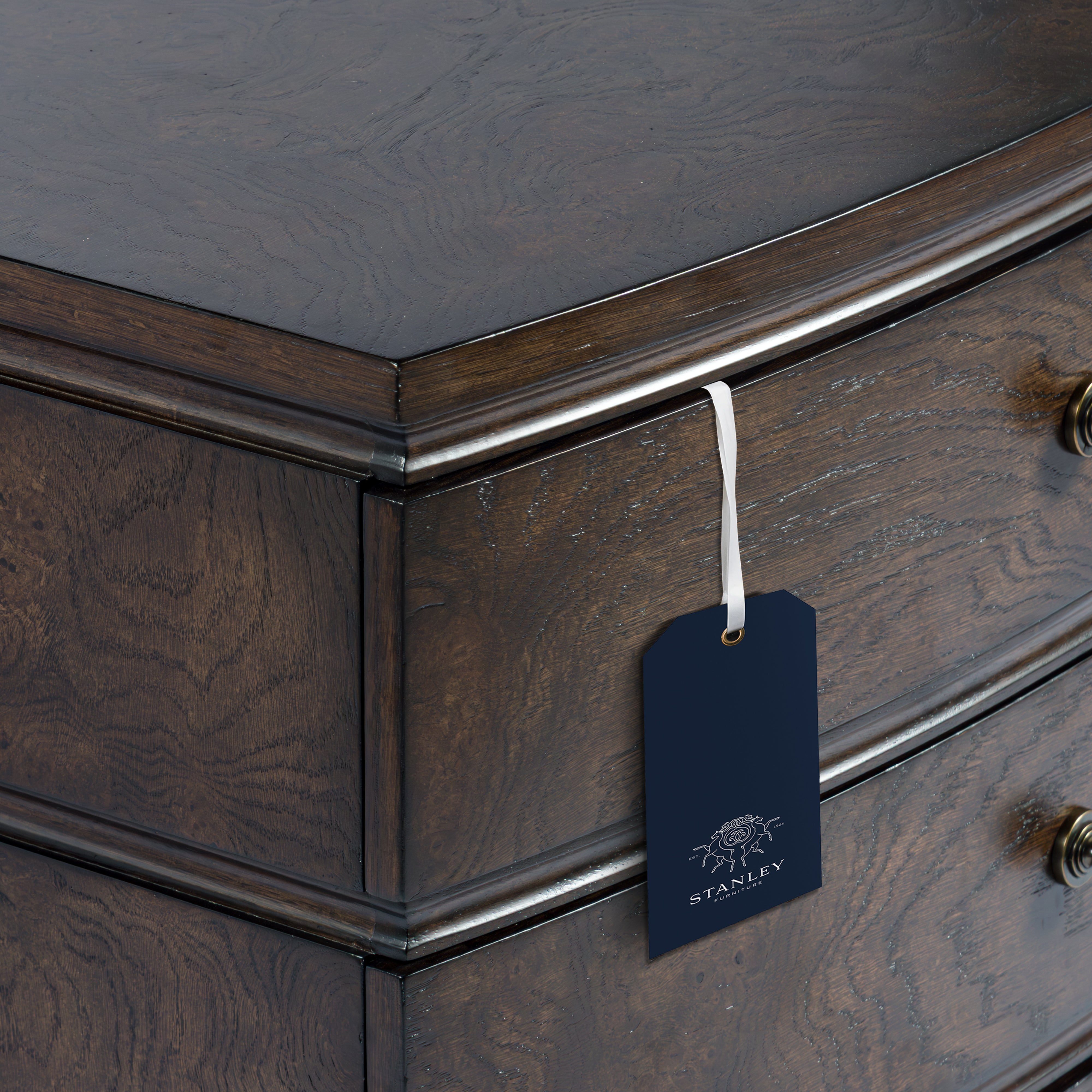 Burl Oak Nightstand - Dark