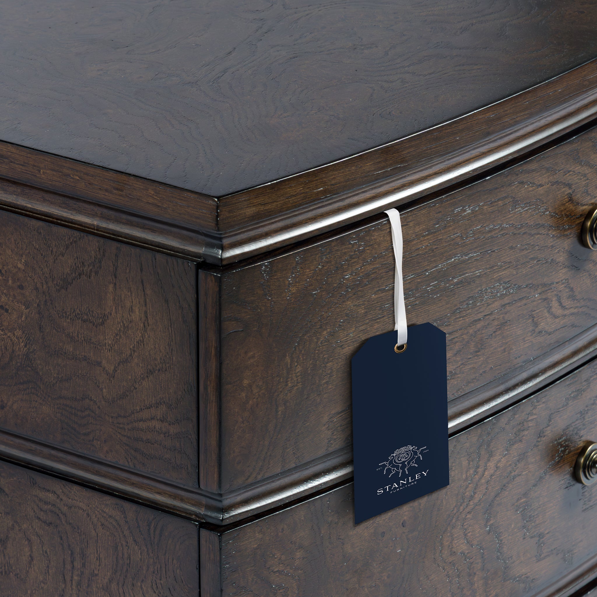 Burl Oak Nightstand - Dark