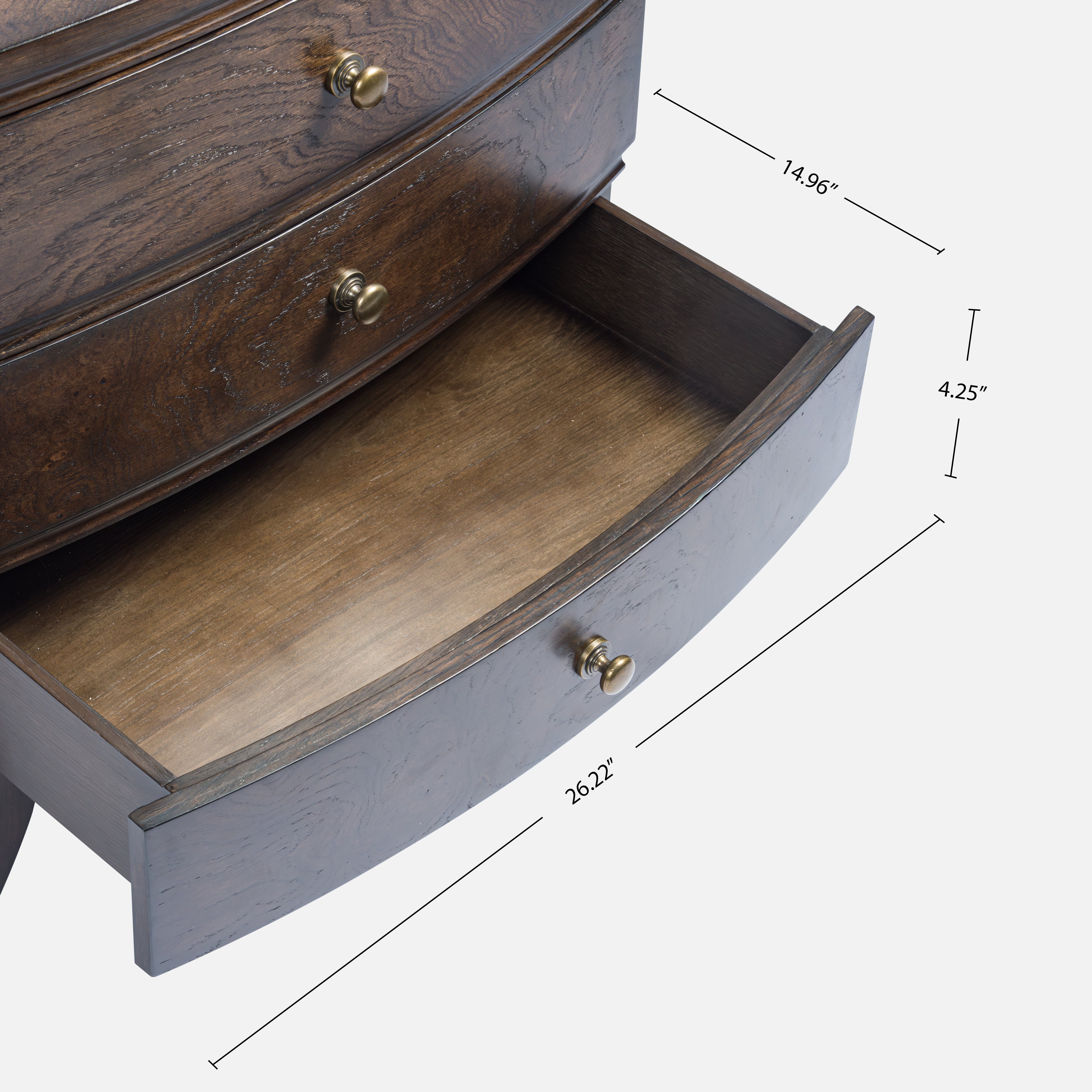 Burl Oak Nightstand - Dark