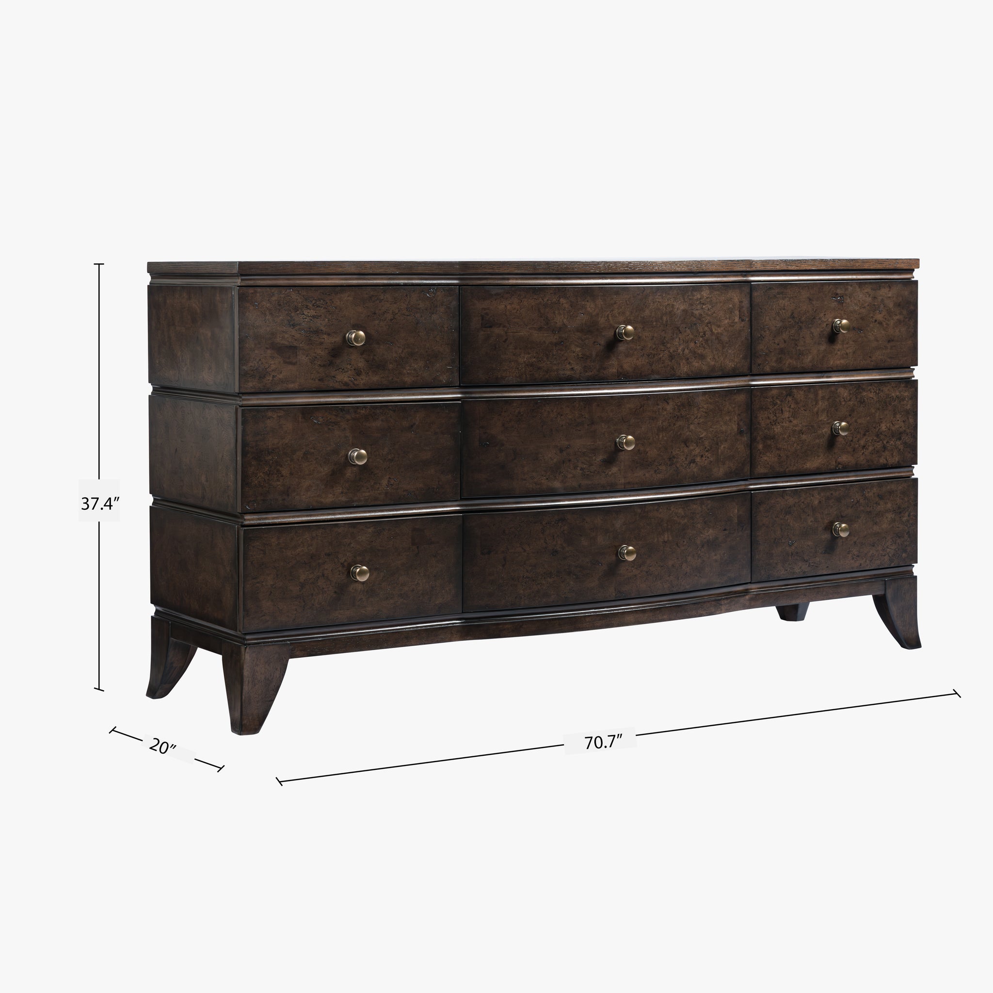 Burl Oak Dresser - Dark