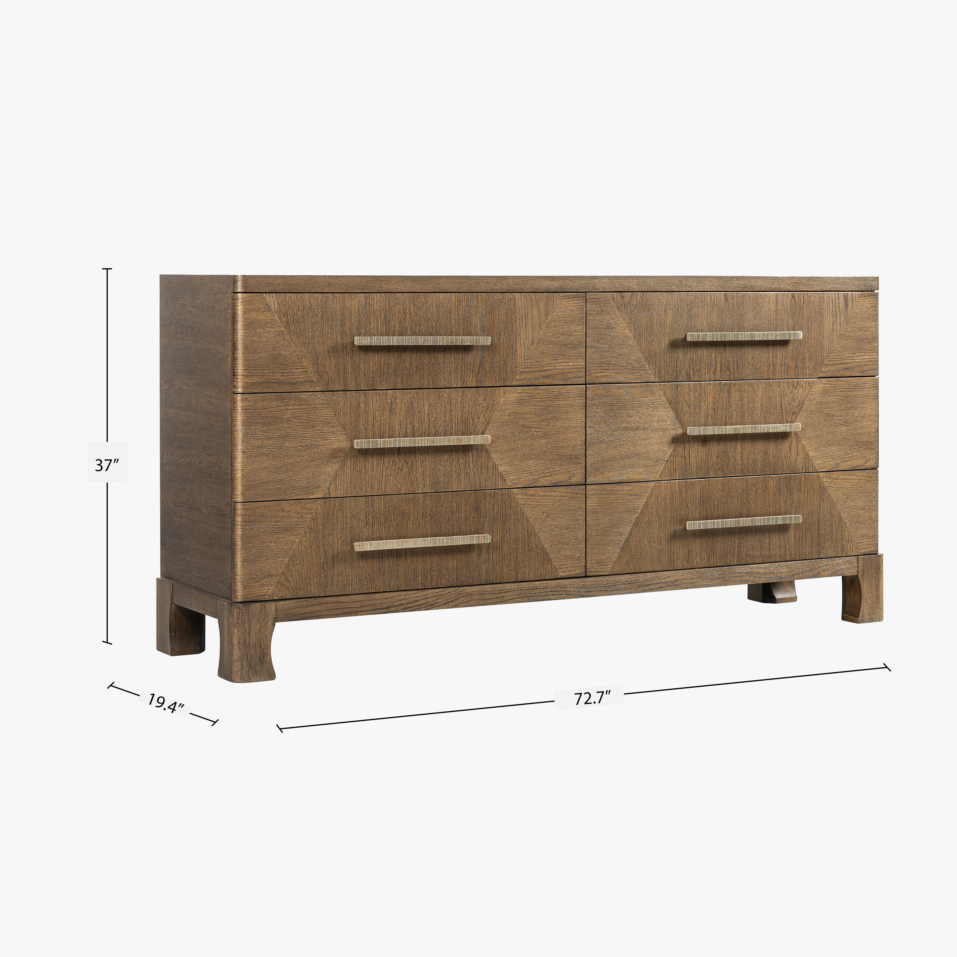 Marlow Dark Oak Dresser with 6 Drawers