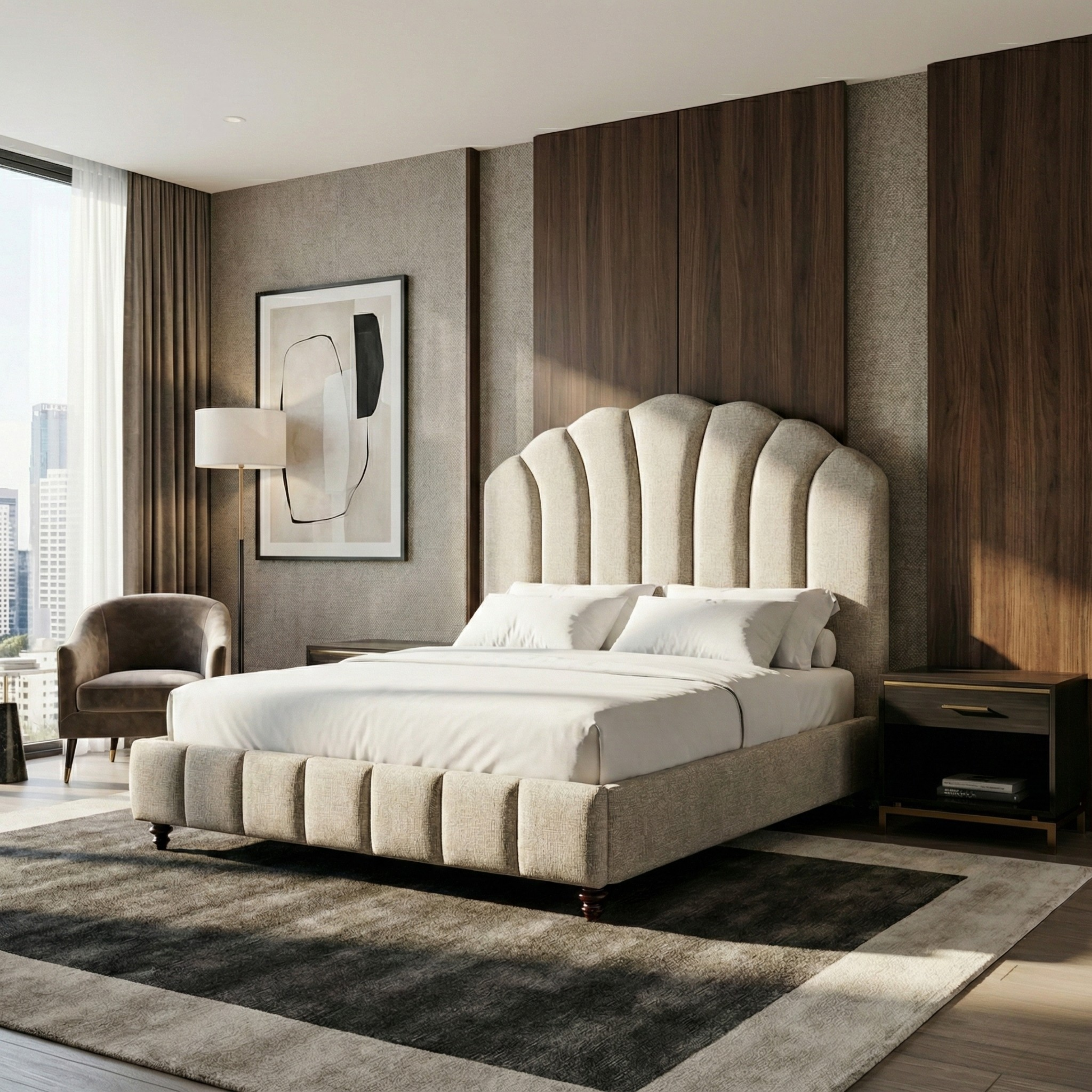 Camden Scalloped King Bed