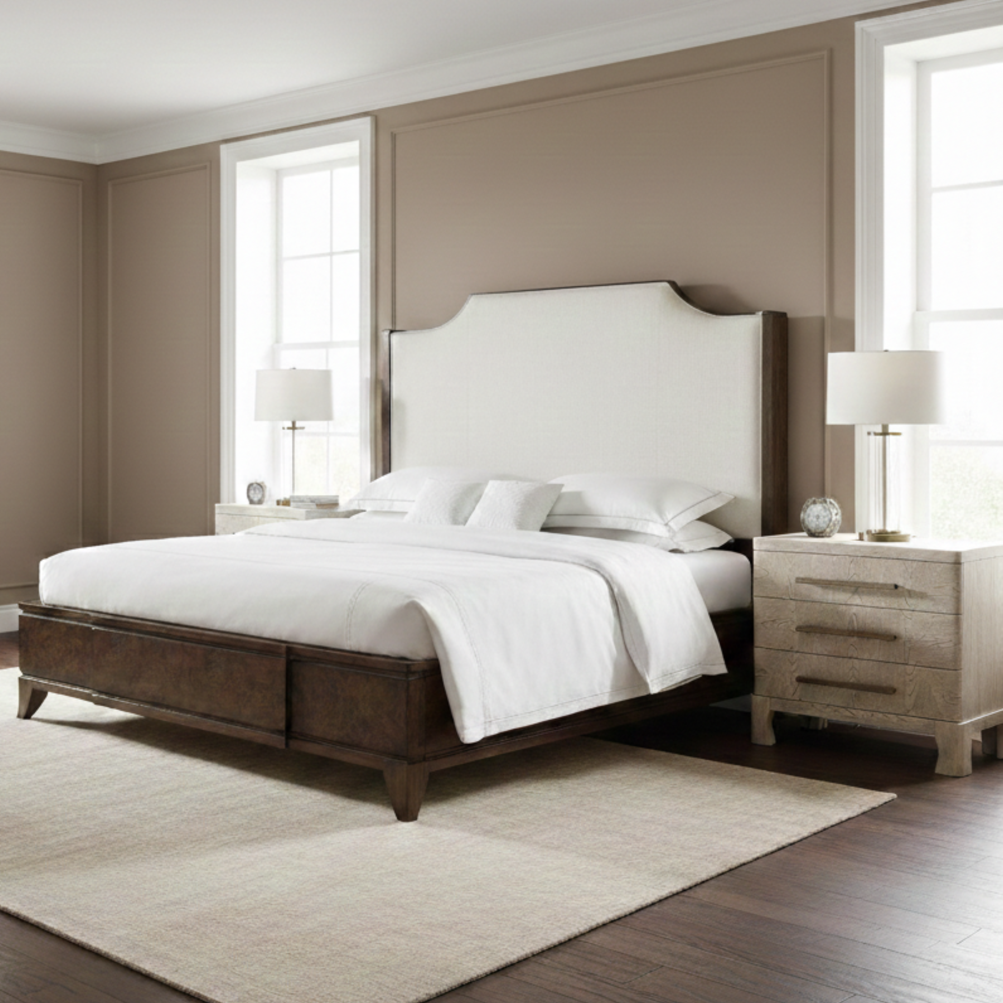 Burl King Size Bed – Dark