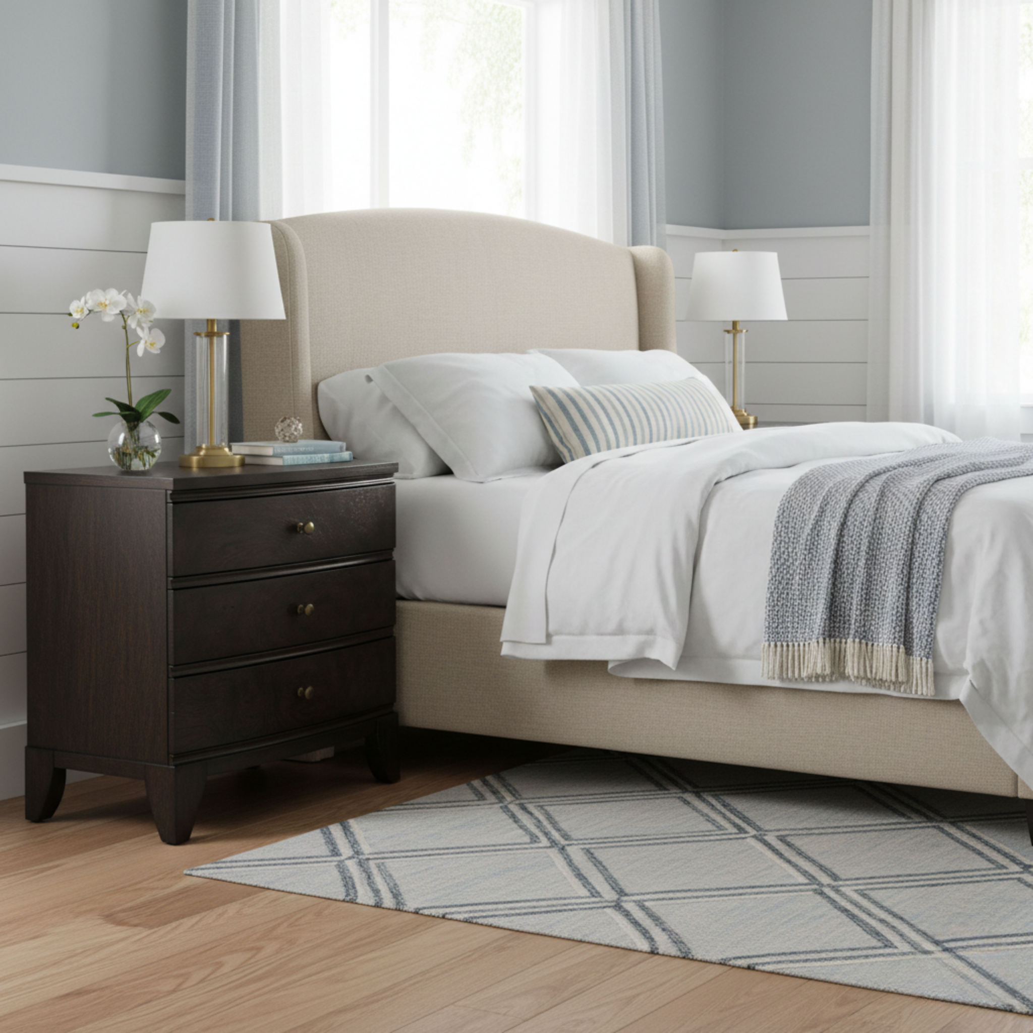 Burl Oak Nightstand - Dark