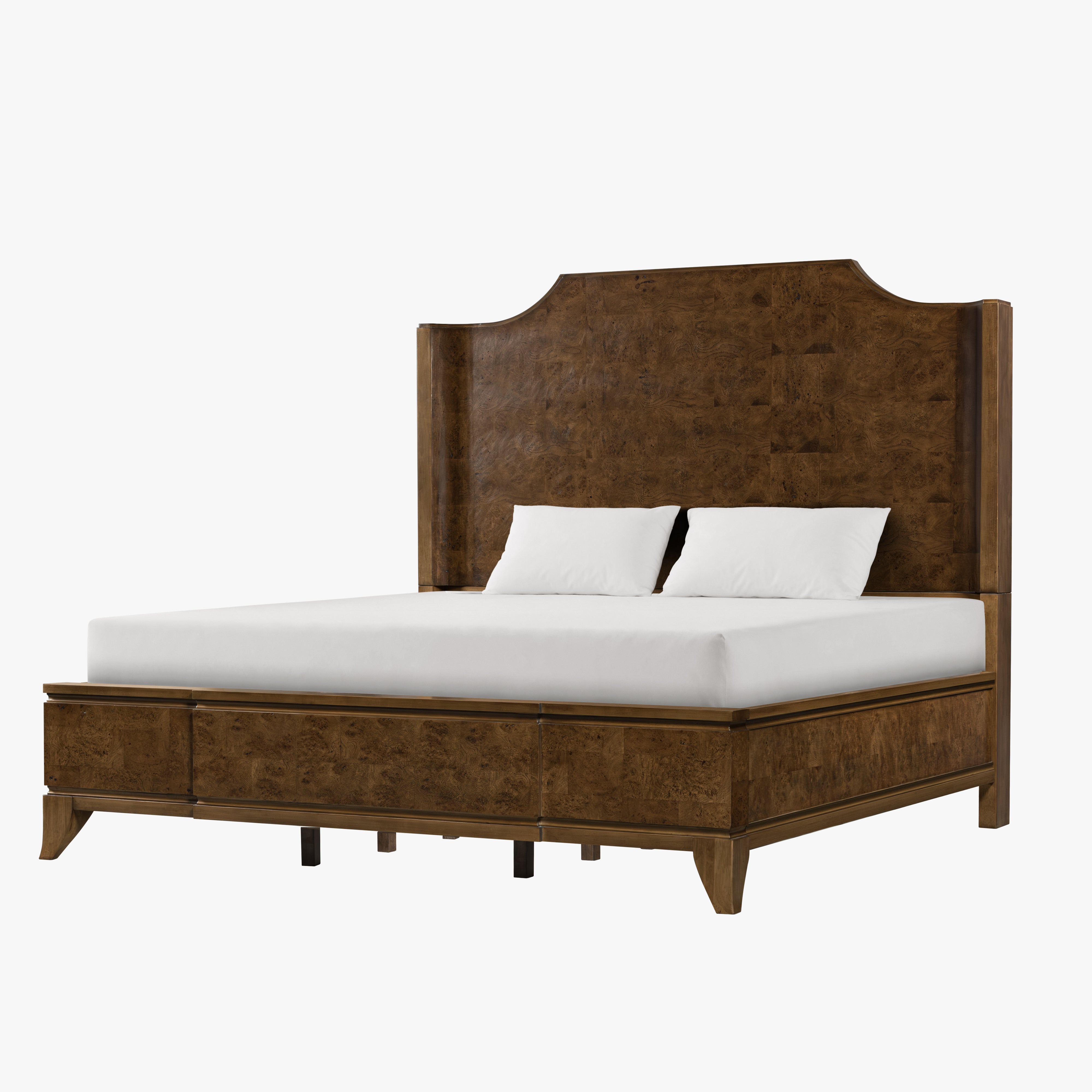 Burl Solid Wood King Bed - Light