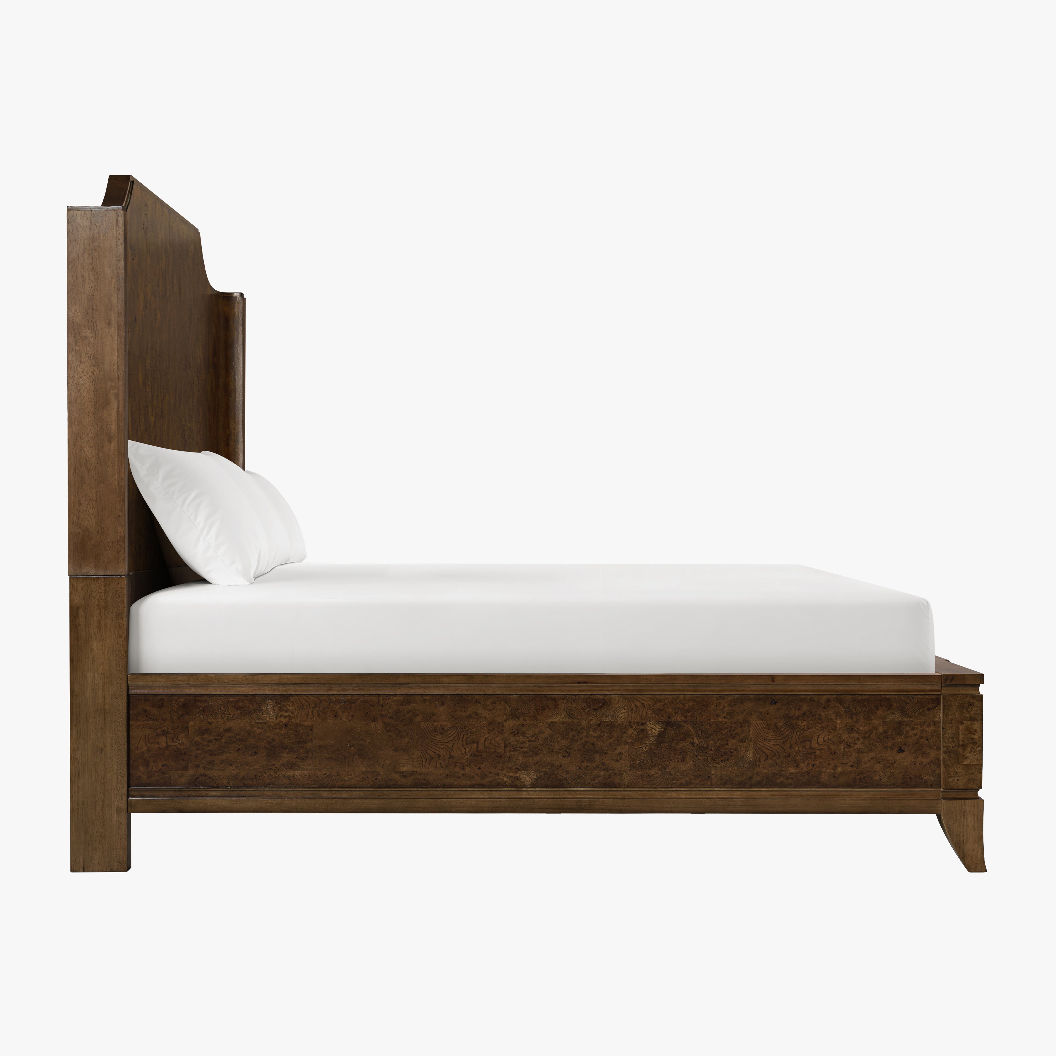 Burl Solid Wood King Bed - Light