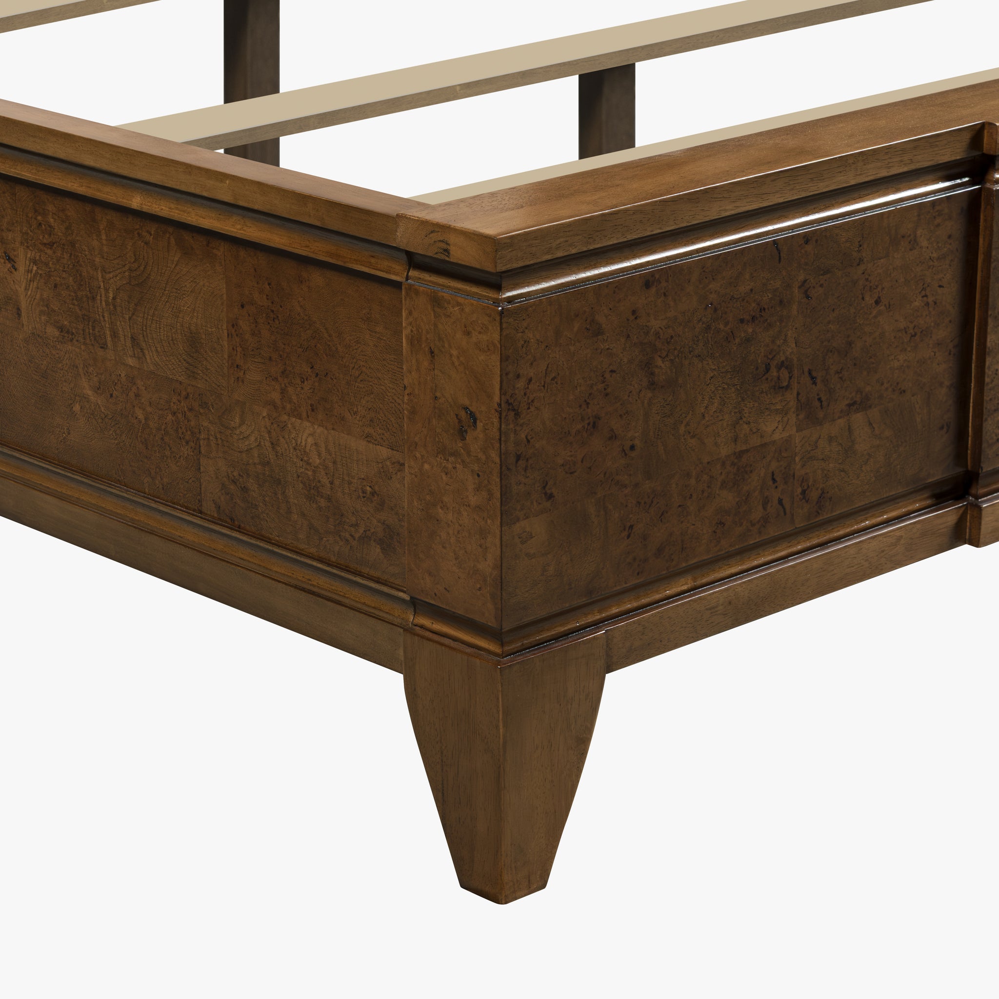 Burl Solid Wood King Bed - Light