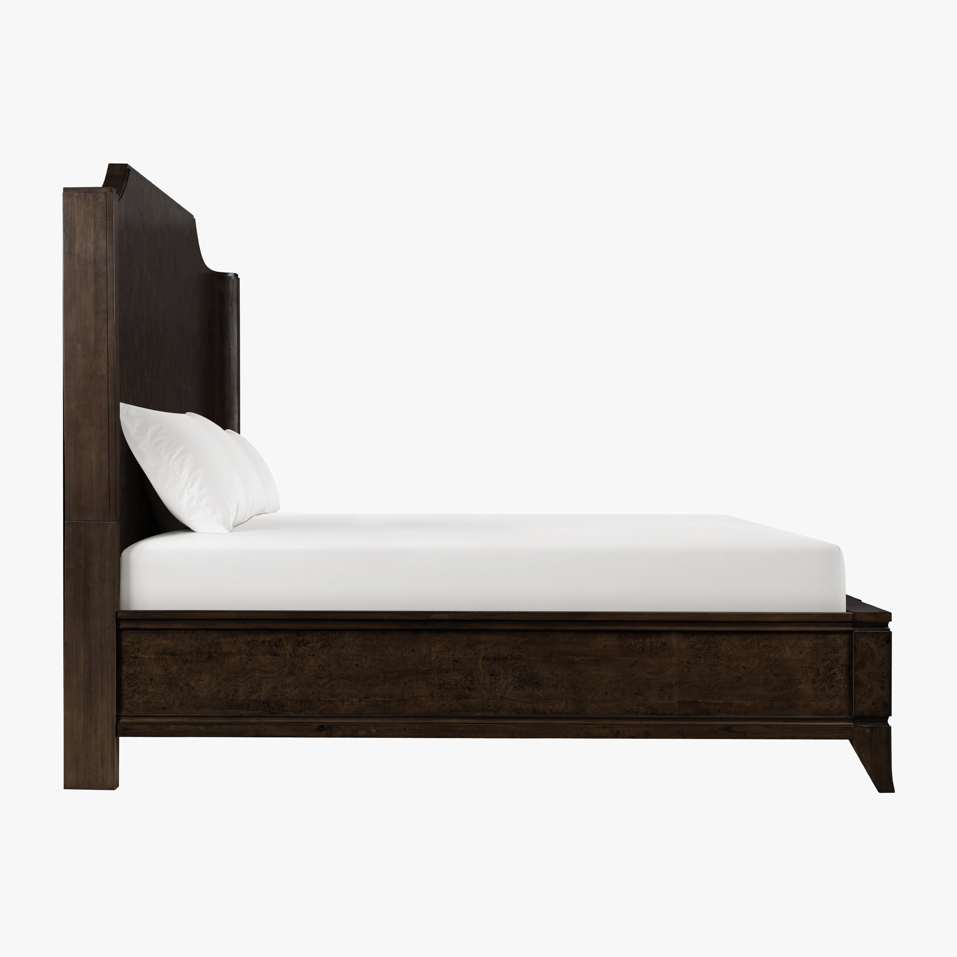 Burl Solid Wood King Bed - Dark