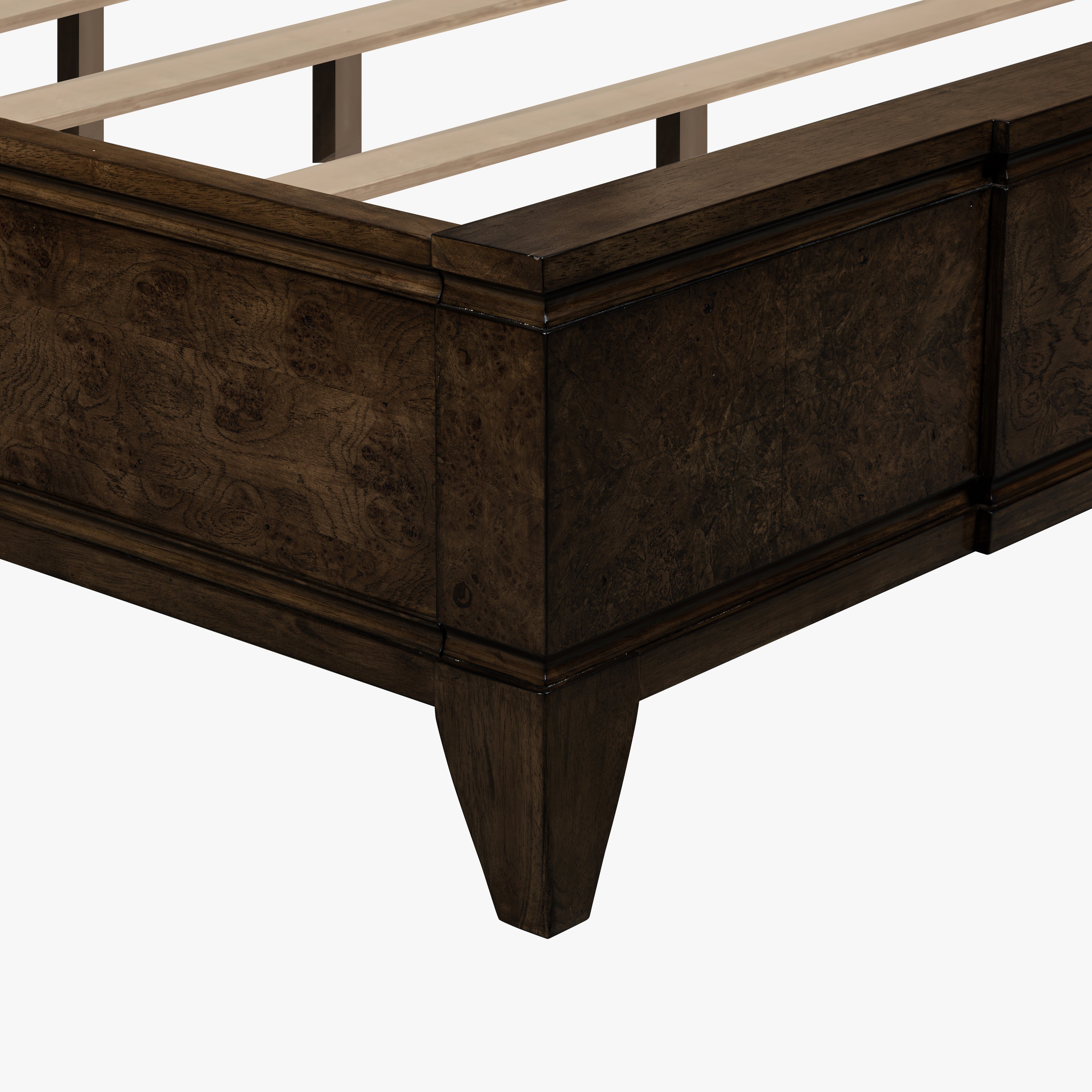 Burl King Size Bed – Dark