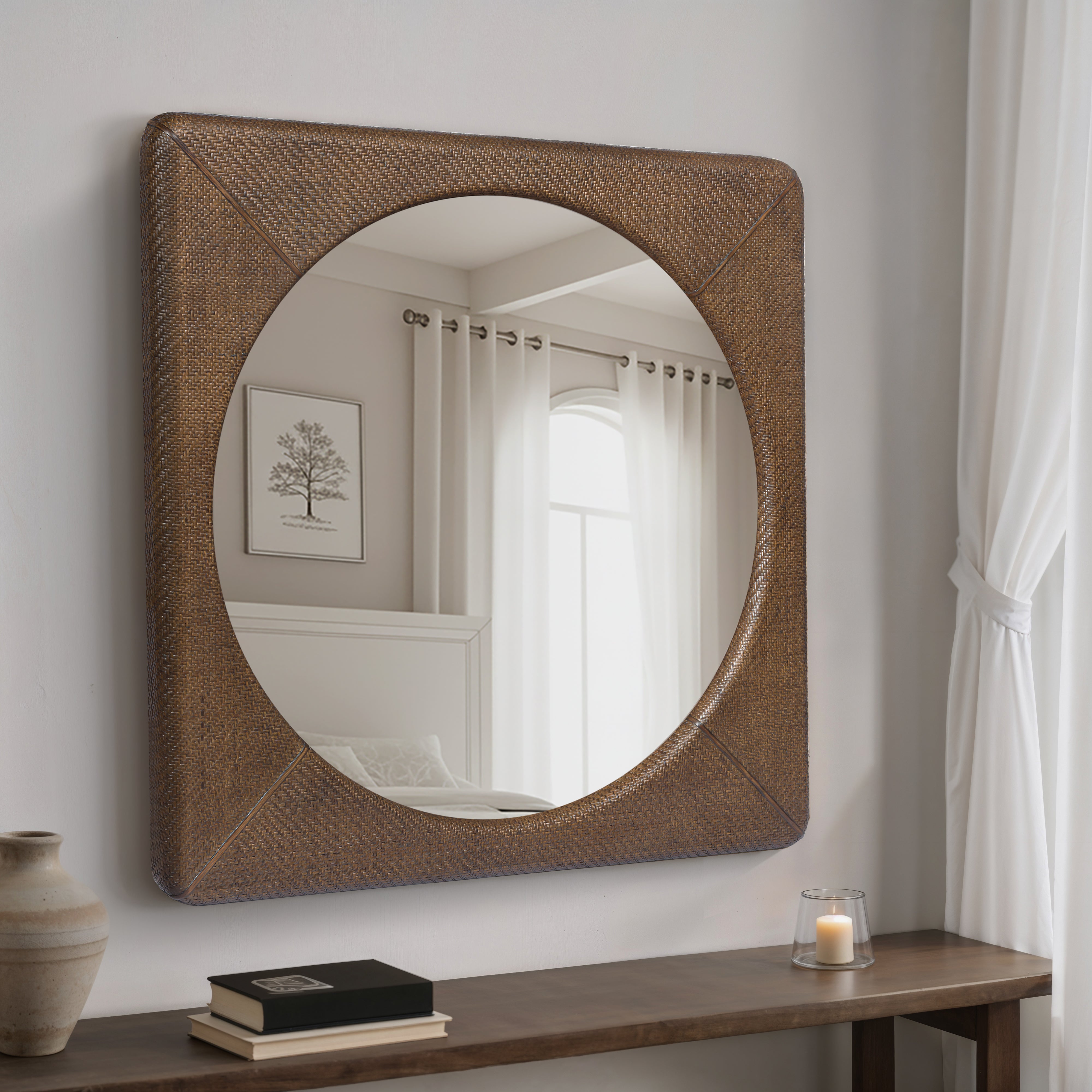 Framed Wall Mirror - Dark