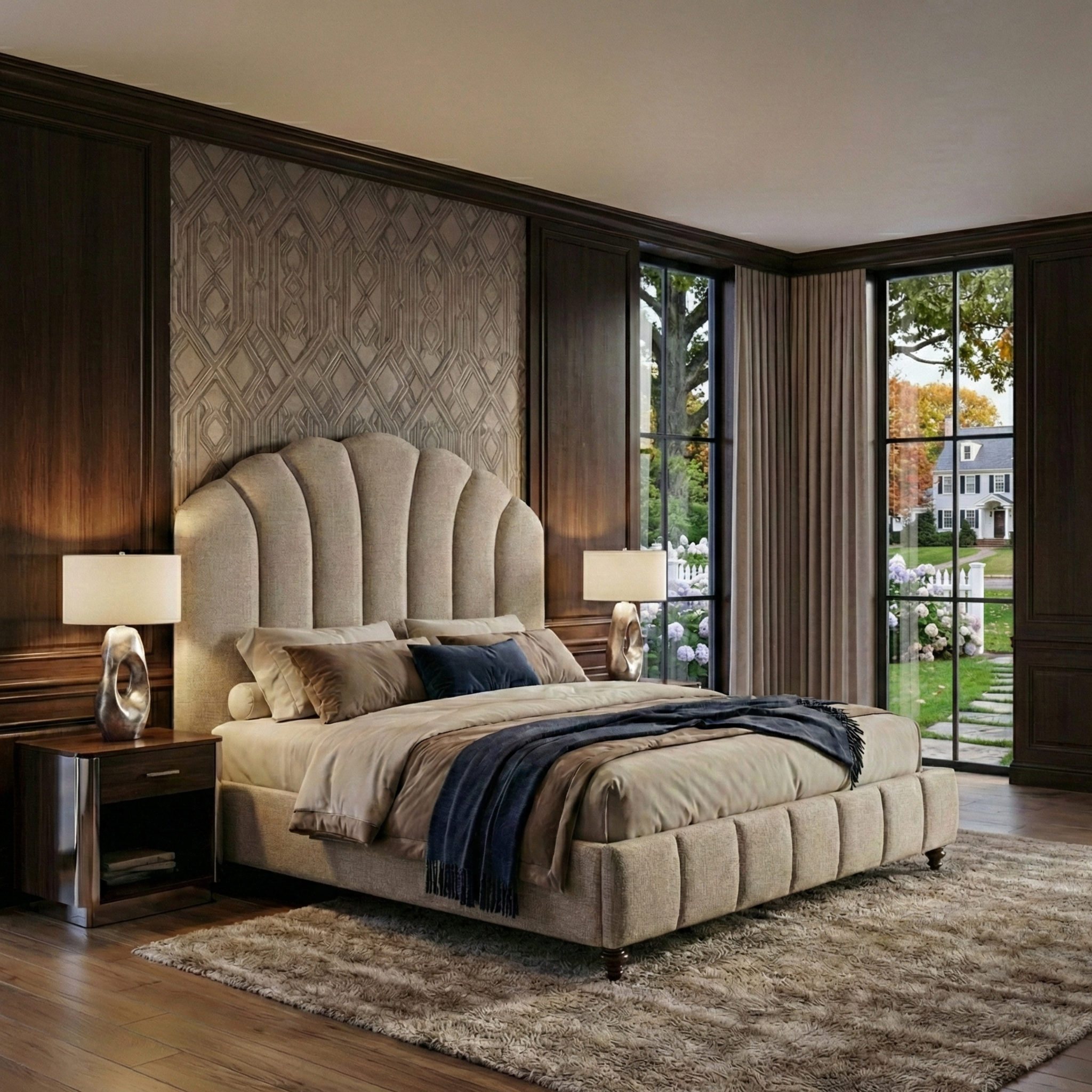 Camden Scalloped King Bed