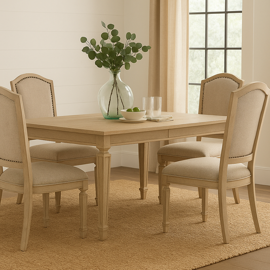 Stanley Willow 72" Extendable Dining Table in Light Brown – Solid Wood Rectangular Table for 6 to 8, Farmhouse Kitchen or Dining Room Furniture