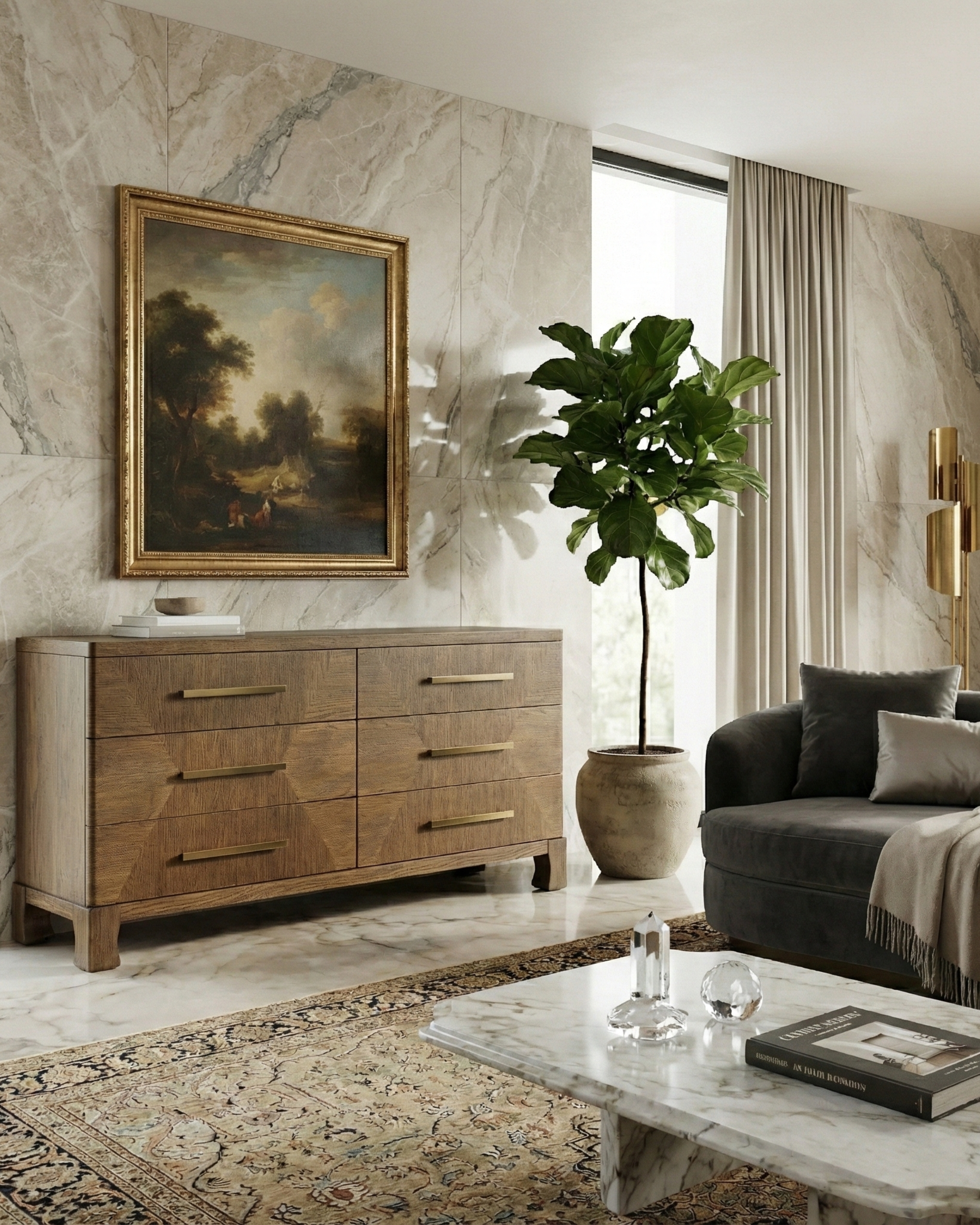 Marlow Oak Dresser - Dark