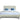 Daphne Upholstered Velvet Queen Bed in Cream and Black, front view