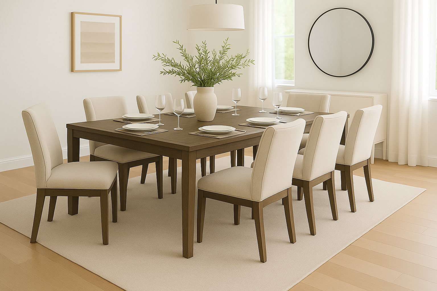 Rectangular Dining Table in Flannel