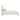 Florence Rounded-Edge Upholstered Twin Bed in Alabaster, angle view