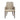 Heather Chenille and Faux Leather Wood Upholstered Armchair in Taupe, front view