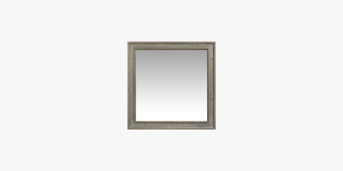 Stanley Willow Landscape Mirror – Rustic Wall Mirror with Burlap Frame & Wire-Brushed Finish, Farmhouse Decor for Bedroom, Living Room, or Entryway