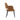 Monica Metal Vegan Leather Armchair in Saddle, angle view