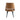 Monica Metal Vegan Leather Armchair in Saddle, angle view