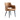 Monica Metal Vegan Leather Armchair in Saddle, angle view
