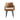 Monica Metal Vegan Leather Armchair in Saddle, front view