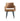 Monica Metal Vegan Leather Armchair in Saddle, front view