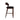 Simone Wood Upholstered Barstool in Black, angle view