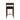 Simone Wood Upholstered Barstool in Black, angle view