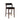 Simone Wood Upholstered Barstool in Black, angle view