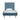 Wisteria Upholstered Velvet Twin Bed in Blue, front view