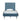 Wisteria Upholstered Velvet Twin Bed in Blue, front view