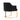 Wren Wood Vegan Leather Accent Chair in Black, angle view