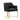 Wren Wood Vegan Leather Accent Chair in Black, angle view