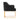 Wren Wood Vegan Leather Accent Chair in Black, angle view